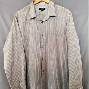 MENS GRAY STRIPED SHIRT SIZE XL